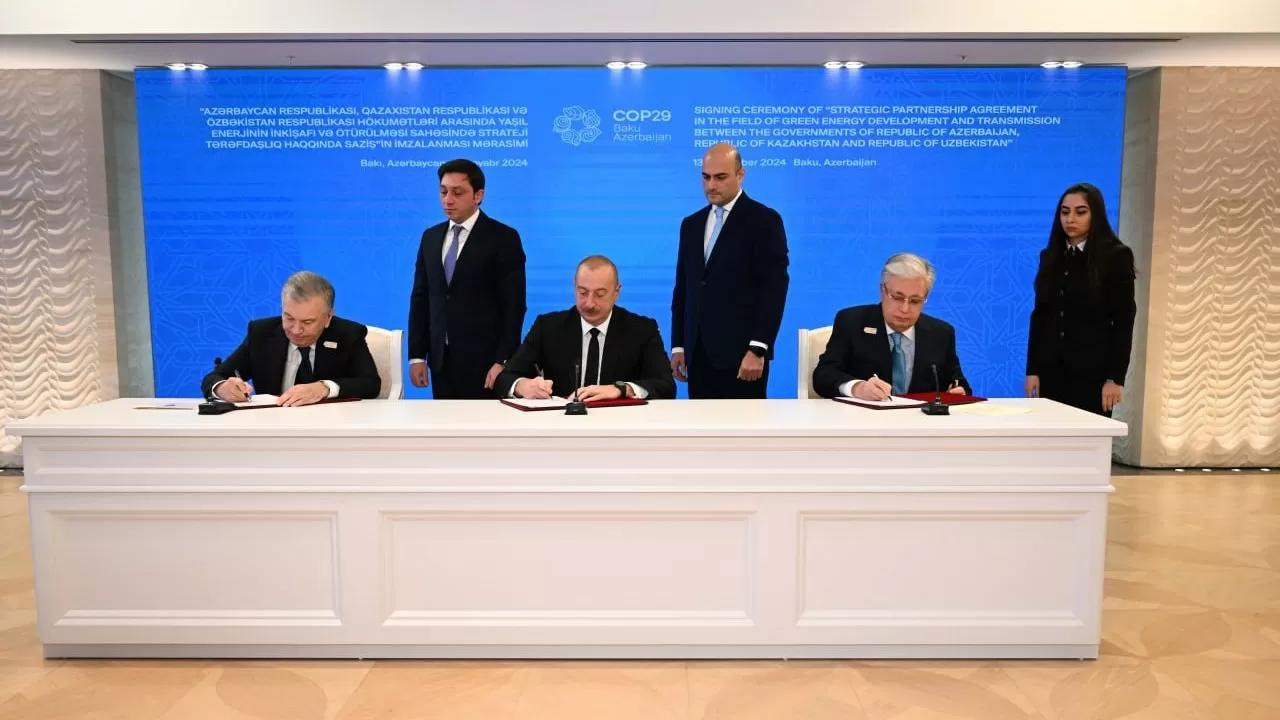 Kazakhstan, Azerbaijan, and Uzbekistan have signed a strategic agreement to integrate their energy systems.