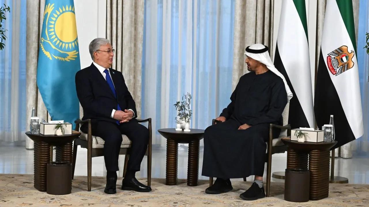 What did Tokayev discuss with the President of the United Arab Emirates?