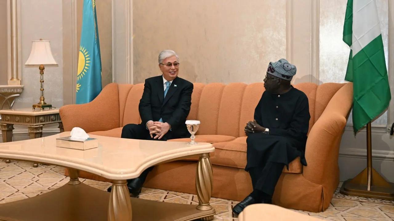 Tokaev held discussions with the President of Nigeria in Abu Dhabi.