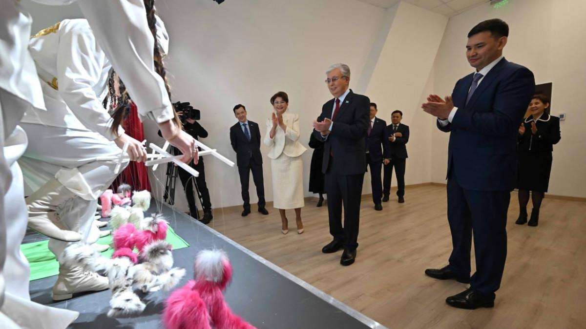 The President of Kazakhstan toured new capital projects, including an archive, an arts university, and cultural spaces.